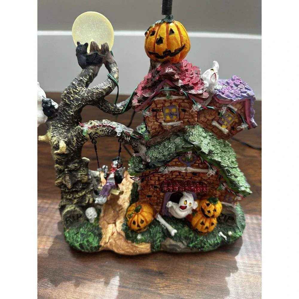 2008 Target LED Halloween Village Flying Witch Animated Lighted Haunted Home Box